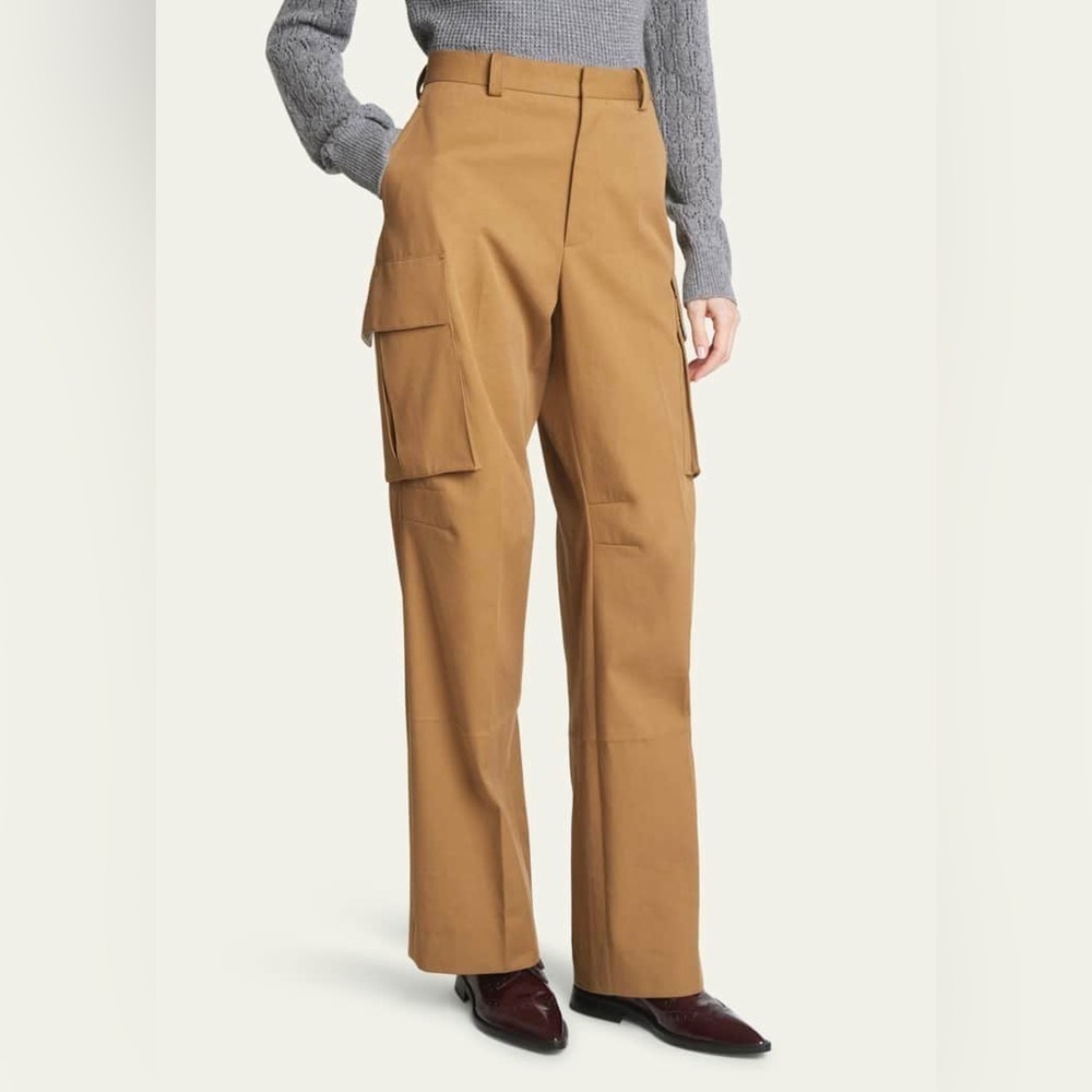 VICTORIA BECKHAM Relaxed Wide Leg Cargo Trousers Pants Tobacco Size 0 $690 NWT